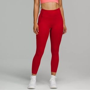 Lululemon Fast and Free High-Rise Tight 25" - Red - SZ 12